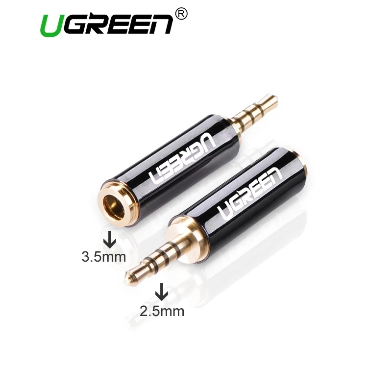 Металлический адаптер для наушников Ugreen 2 5 мм штекер гнездо 3 мм|3.5mm male to female|male female