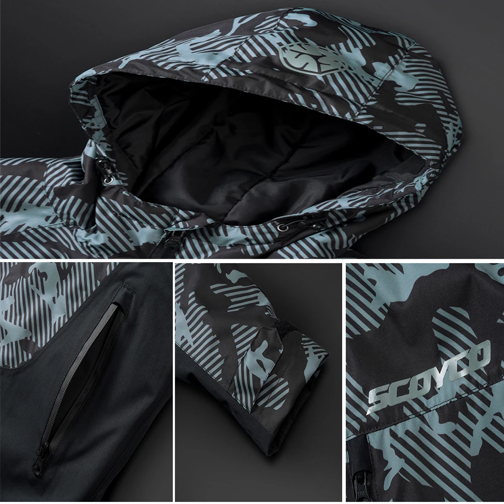 SCOYCO мотоциклетная куртка Защитное снаряжение Светоотражающая зимняя для