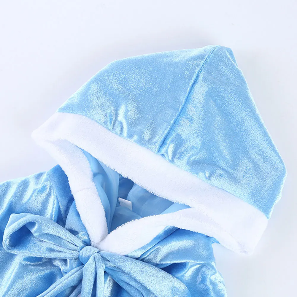 Зимняя женская Принцесса красная синяя накидка с капюшоном Женский карнавальный