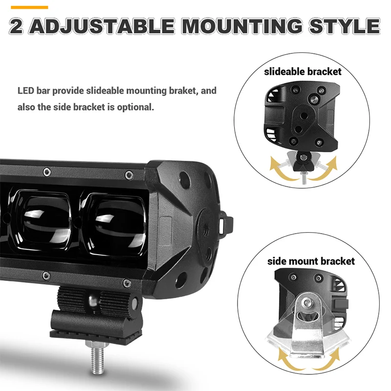 Однорядный светодиодный светильник 6D 8 14 20 27 34 40 дюймов 4x4 дюйма для внедорожников