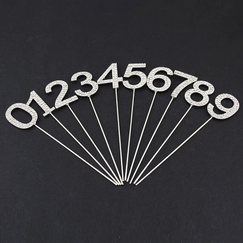 

Rhinestone Silver Number 0 1 2 3 4 5 6 7 8 9 Cake Topper Numbers for Wedding Anniversary Birthday Party DIY Cake Decorations