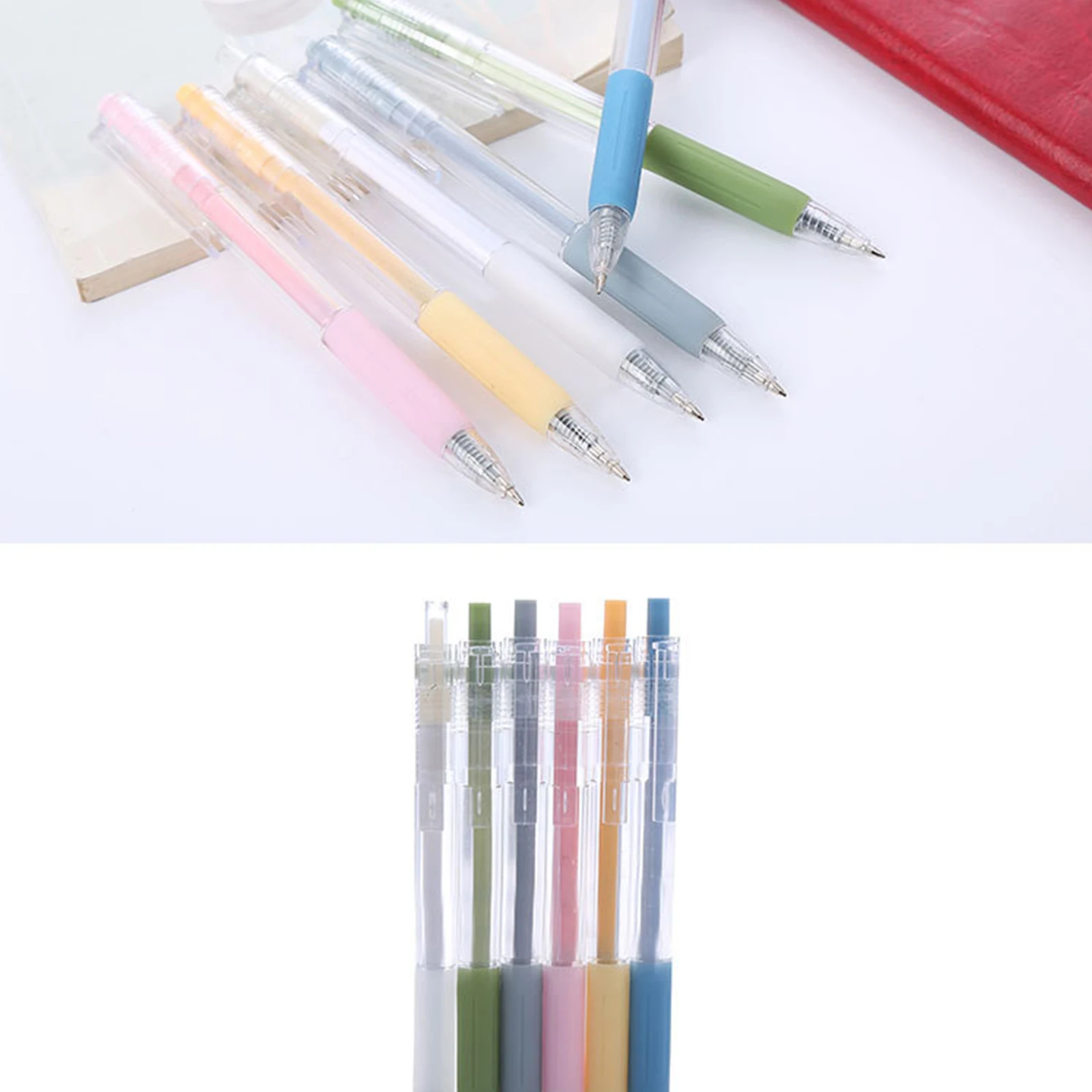 

5pcs/Lot Gel Pen Ins Style Good-looking Press Pen Black Core 0.5mm Signature Pen Kawaii Student Stationery New Office Supplies