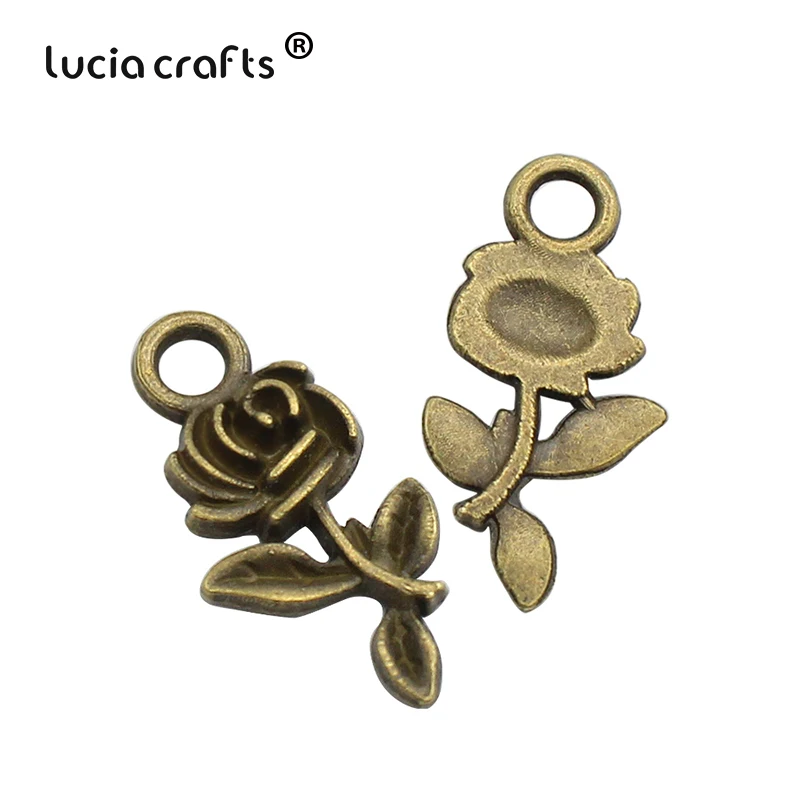 Lucia ручная работа 25 шт. подвески розы сплав кулон бусины браслет ожерелье серьги