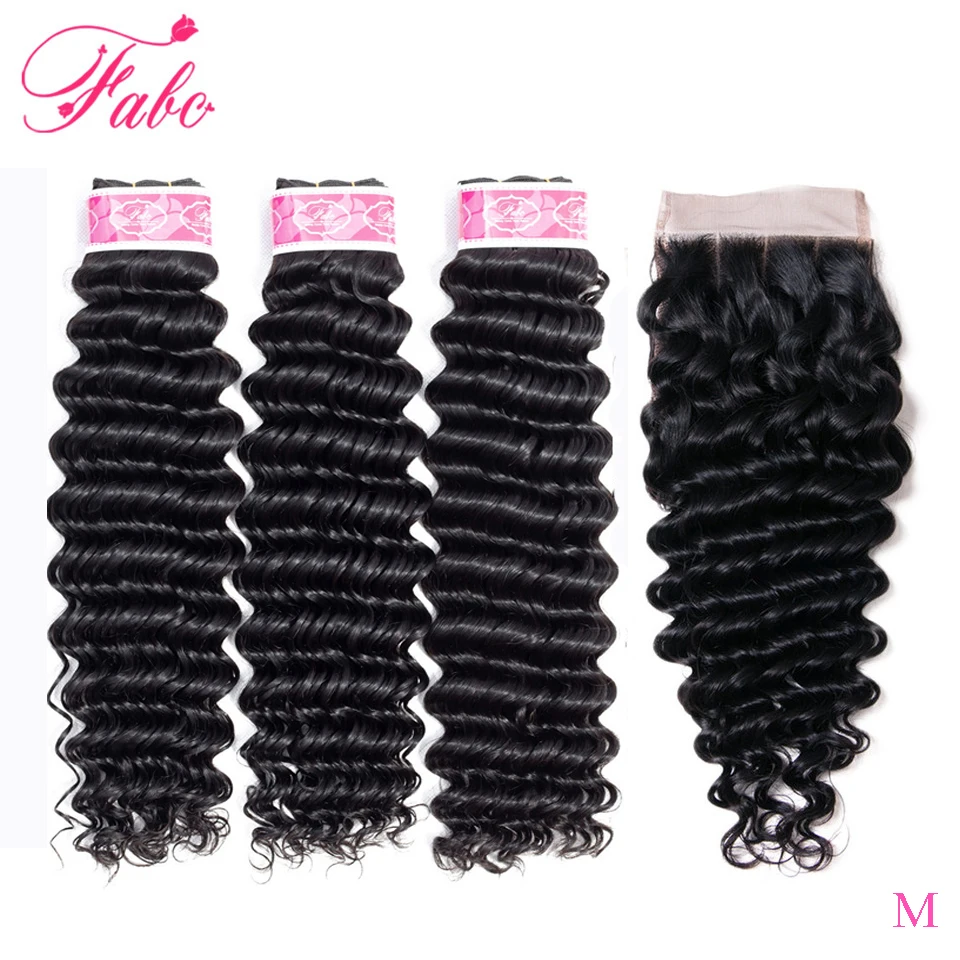 Волосы FABC индийские неповрежденные волосы пучки с застежкой плотность 4*4 130%
