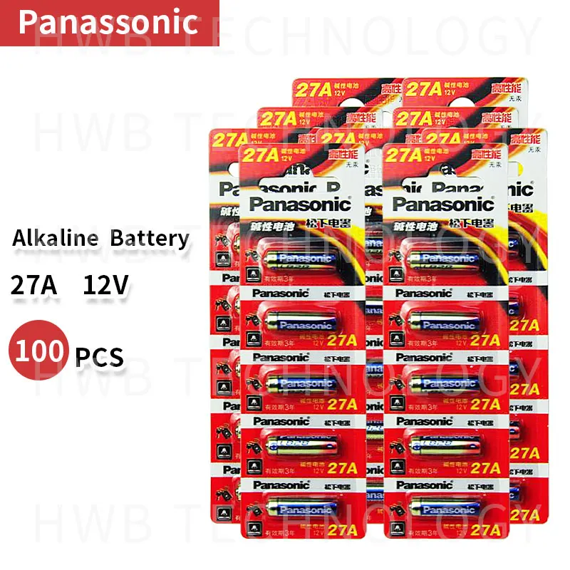 100 шт Panasonic 27A A27 12V сигнализация-удаленные сухие щелочные батареи 27AE 27MN Высокая
