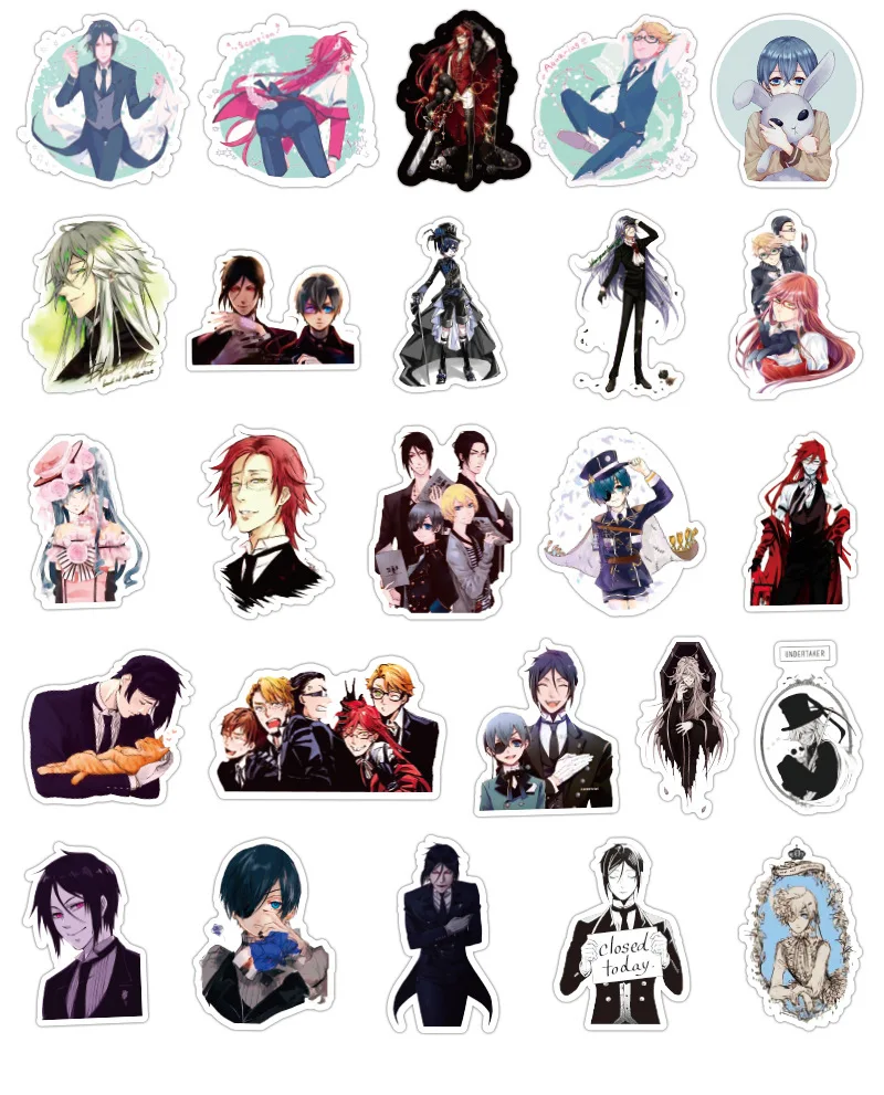 50 шт./упак. новый аниме черный дворецкий наклейки для мотоцикла скейтборда
