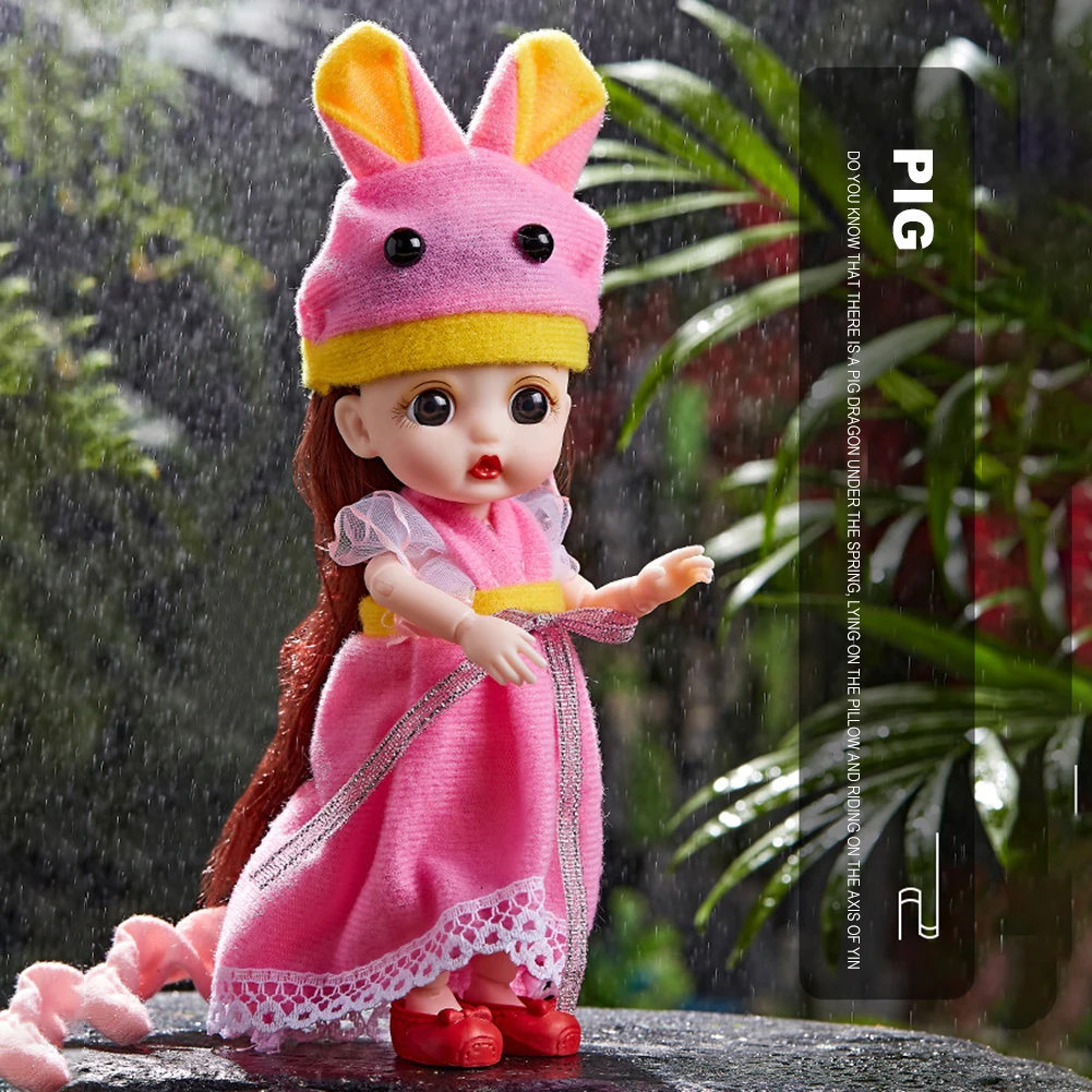 

1 шт. 16 см пластиковая кукла-девушка мультфильм милые куклы с красивой знаки с животными юбка платье принцессы куклы игрушки для девочек