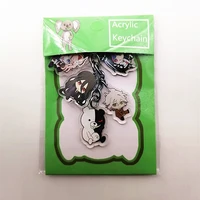 anime acrylic keychain danganronpa two side print car key chain cartoon figure holder best friend keyring gift