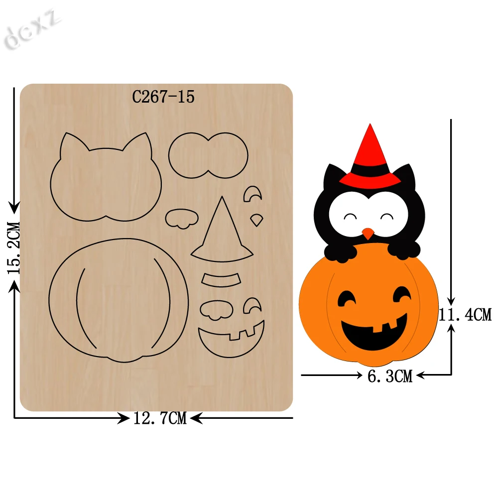 Новый Хэллоуин кот тыква Деревянный Штамп для скрапбукинга высекальные штампы