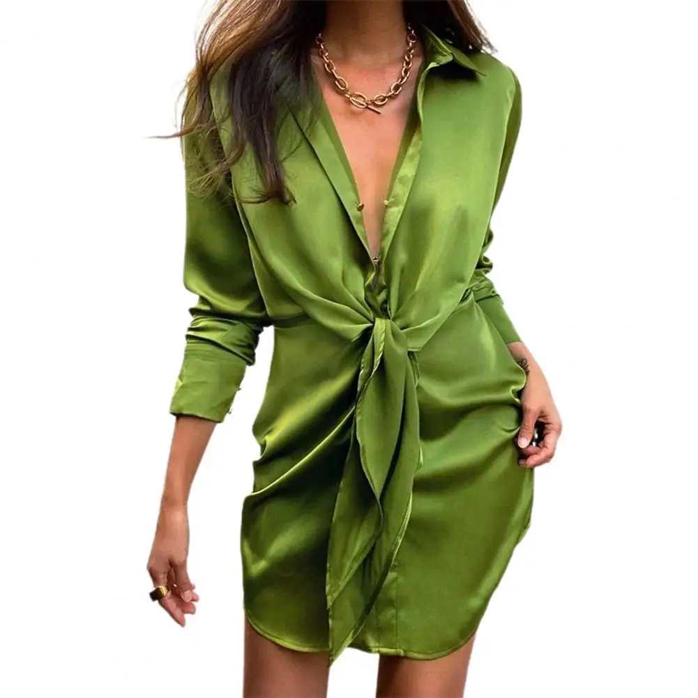 

Летнее платье-мини с длинным рукавом, с плиссировкой