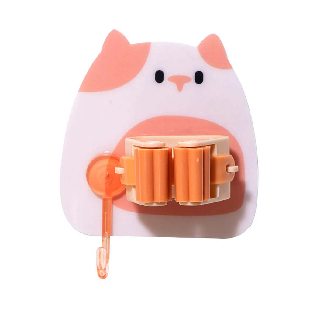 

Mop Hanger Hook Wall Mounted Mop Holder Organizer Plastic Kitchen Bathroom Storage Rack ABS PVC Punch-free Mop Storage Rack