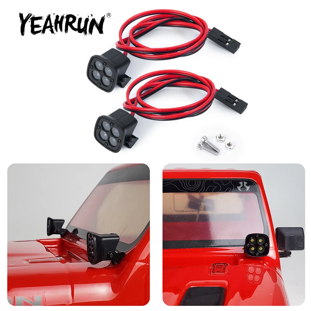 Светодиодные фары YEAHRUN на крышу круглый прожектор для Axial SCX10 II 90046 Traxxas TRX4 TRX6 Redcat Gen8