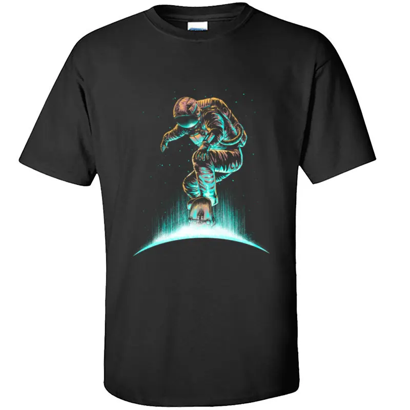 Galaxy с коротким и широким подолом астронавт Луна Марс смешные футболки 100% хлопок