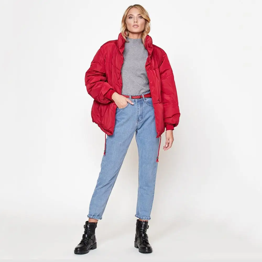 2019 Новый женский зимний пуховик со стоячим воротником куртка с длинным рукавом