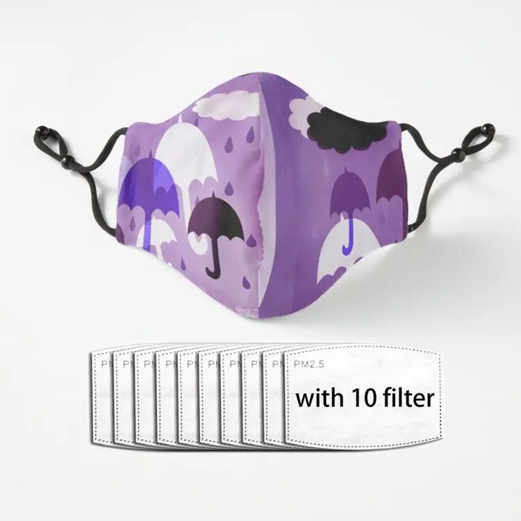 

С надписью «I Love, когда идет дождь Многоразовые Дышащие смываемая маска с фильтрами ткань взрослый рот, моющееся покрытие, многоразовые, мас...