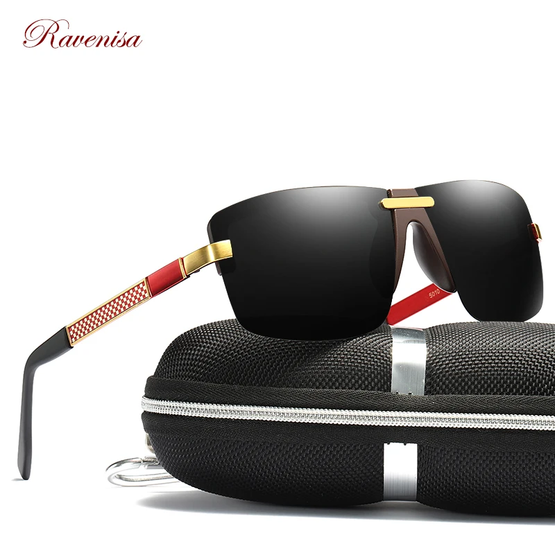 

RAVENISA/модные высококачественные мужские солнцезащитные очки для женщин, моно поляризованные солнцезащитные очки, цельные линзы UV400, очки бе...