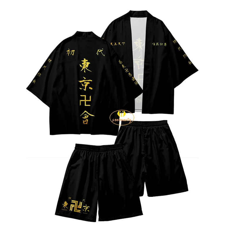 

Anime Tokyo Revengers Haori Tokyo Manji Gang Kimono Shorts Manjiro Sano Cosplay Yukata Ken Ryuguji Summer Toman Uniform Cardigan