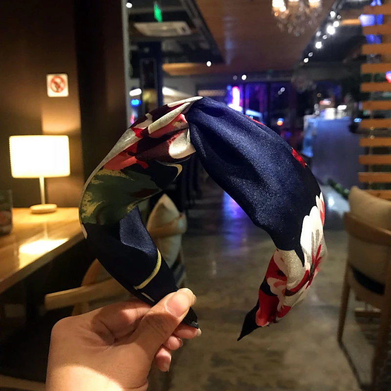 Женская тканевая повязка для головы с принтом в стиле ретро широкий обруч волос