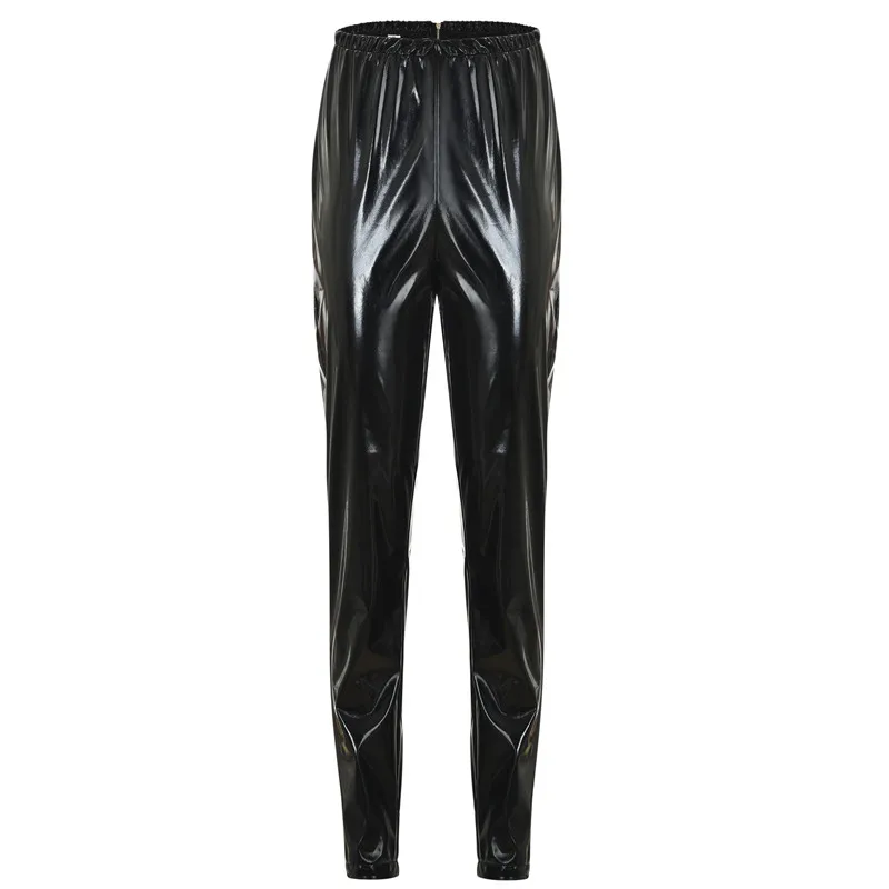 Женские кожаные виниловые штаны облегающие экзотическая танцевальная одежда