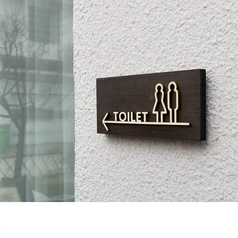 Деревянная дверь стикер Wc Знаки номер креативный деревянный Туалет знак Мужчины