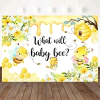 mocsicka sweet bee newborn gender reveal photography backdrops baby shower what will baby be photo background decor banner props