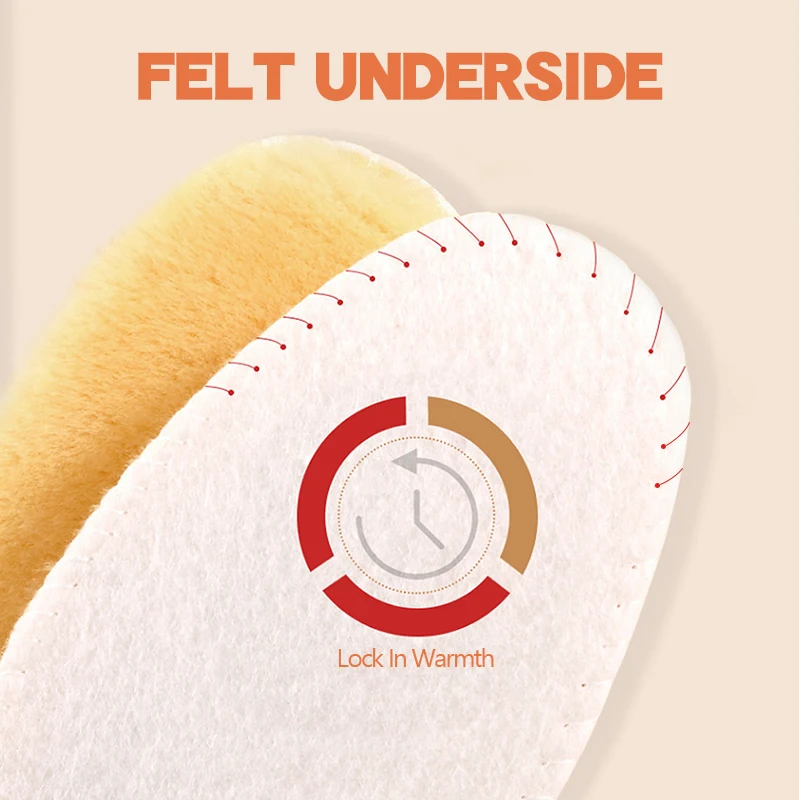 Heated Insole Sheepskin Super Thick Premium Shoe Insoles Durable Extra Fluffy Shoe Pad Sheepskin Warm Insoles