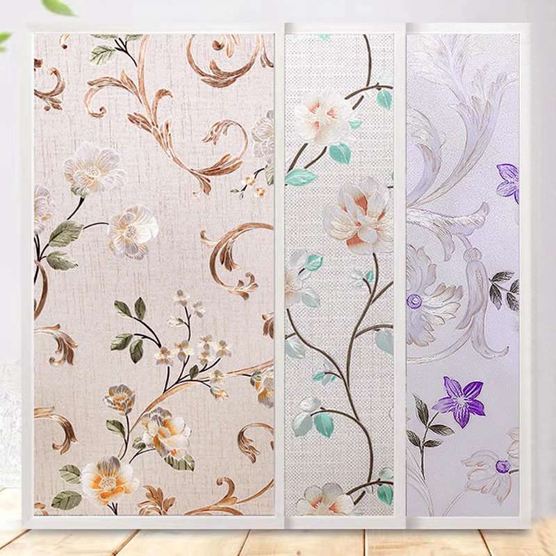 

2 м цветок оконная пленка винил непрозрачные Стекло пленка защиты конфиденциальности Стекло 3D наклейки витражное окно Стекло Плёнки украше...