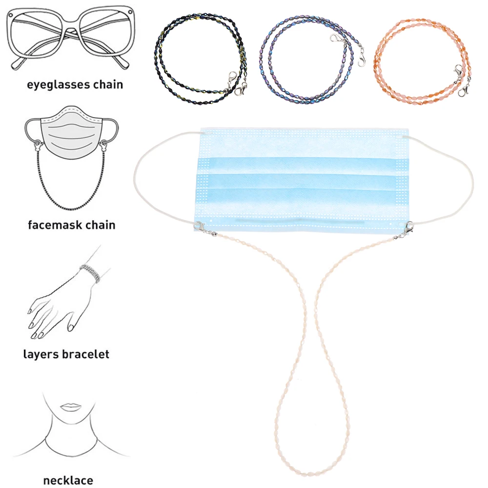 Цепочка для очков с кристаллами и бусинами модный ремешок солнцезащитных