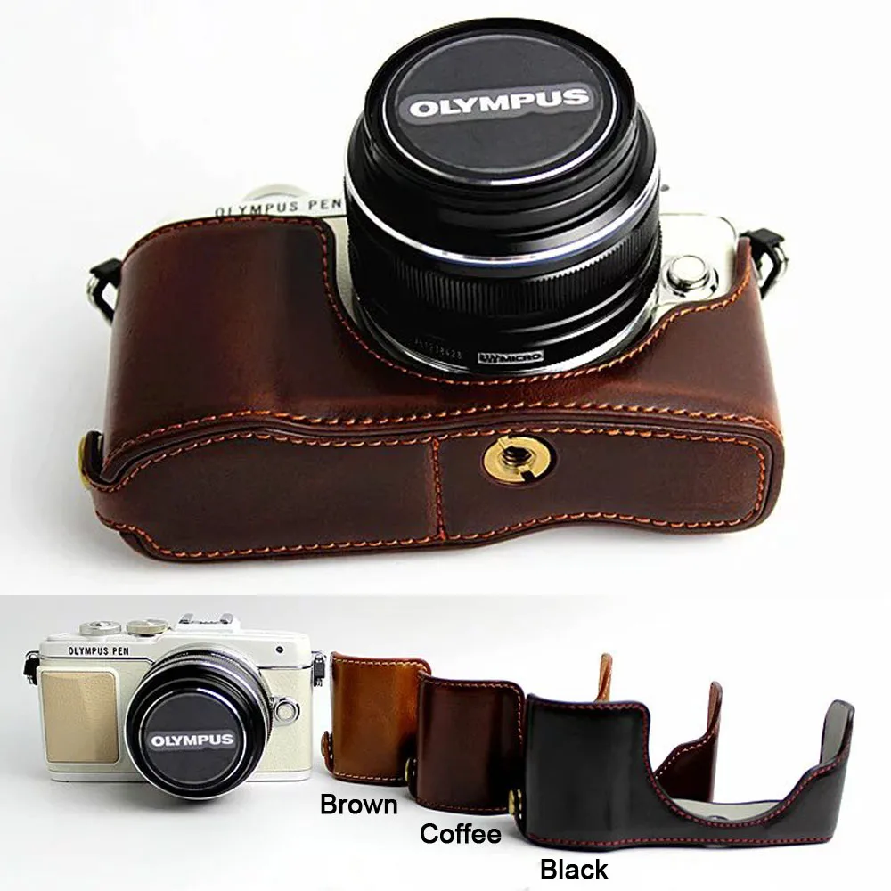 Кожаный защитный чехол для OLYMPUS Pen E PL7 EPL7 PL8 EPL8 PL9 EPL9|Сумки фото-/видеокамеры| |