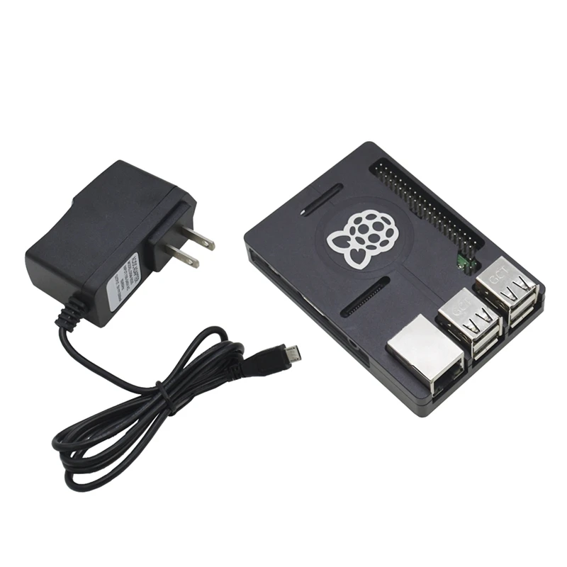 3 в 1 для Raspberry Pi 3 Model B+(плюс)+ ЧПУ Алюминий чехол с выходом 5V 2.5A Мощность адаптер Наборы штепсельная вилка стандарта США