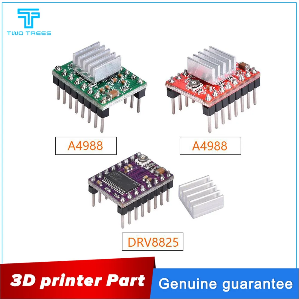 Детали 3D-принтера StepStick DRV8825 A4988 Драйвер шагового двигателя с теплоотводом Reprap RAMPS 1,4 1,5 1,6 MKS GEN V1.4 плата