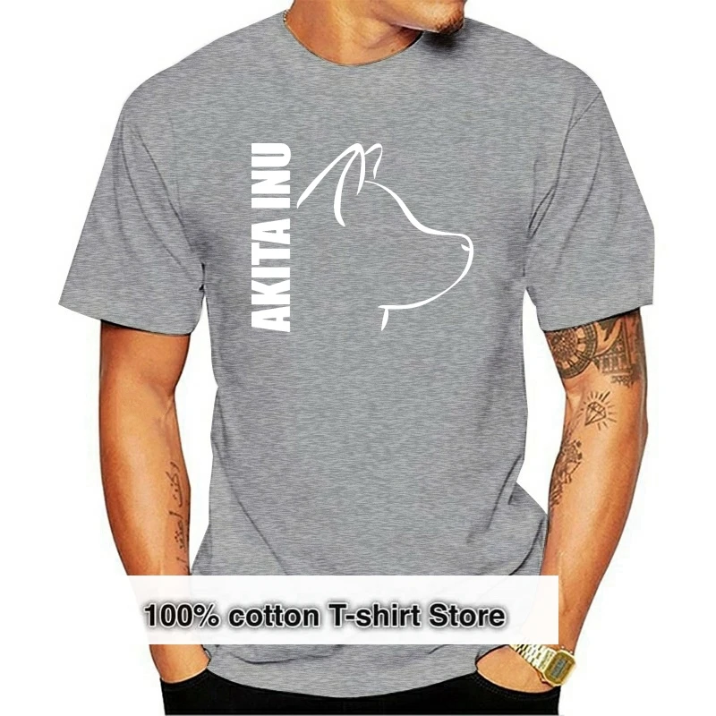 

Мужская футболка Dog Akita Inu, новый стиль Kpop, размера плюс хлопок, с круглым вырезом и коротким рукавом, Мужская футболка на заказ