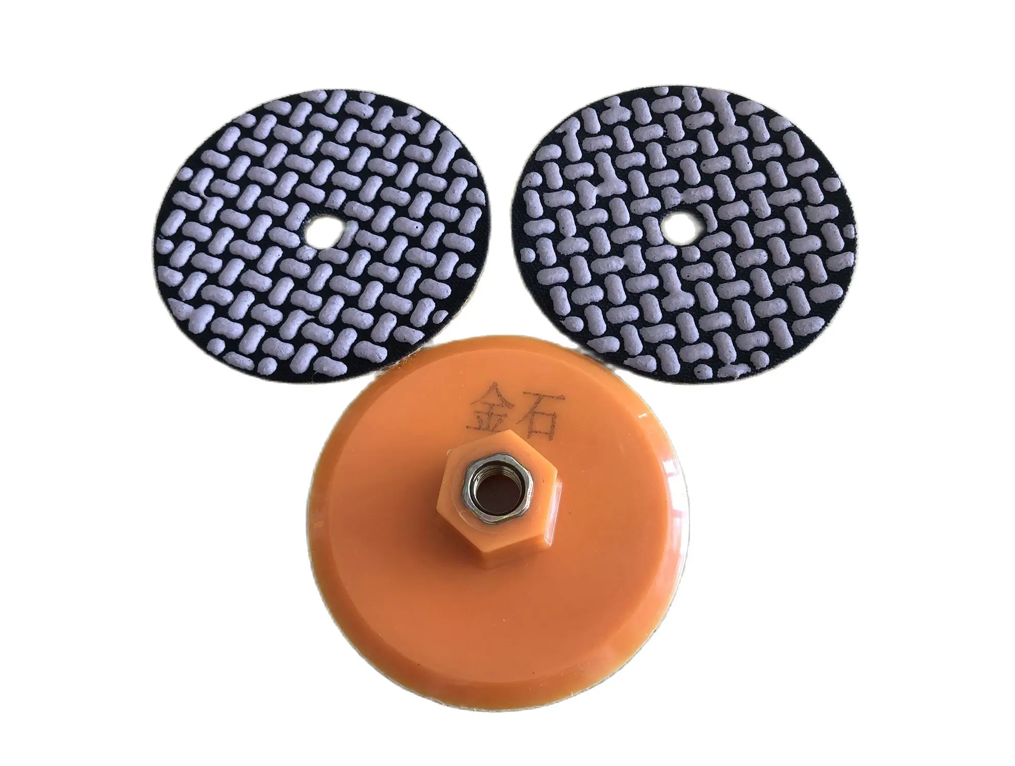 7PCS/Set 3 Inch 80mm Black Dry Diamond Polishing Pads Kit With 1 Backer Pad For Granite Stone Concrete Marble Polishing Sheet