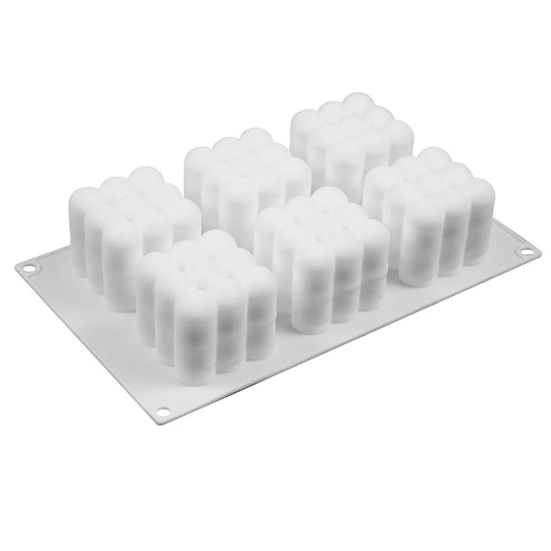 

Rubik's Cube Mould 3D Cube Baking Mousse Cake Mold Silicone Square Bubble Dessert Molds Cake Tray Kitchen Bakeware Candle Plaste