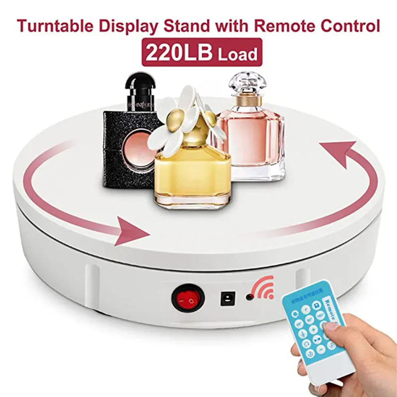 

Remote Control Electric Rotating Display Stand 100kg Load 30CM Round Turntable Photography Studio Shooting Photo Accessories
