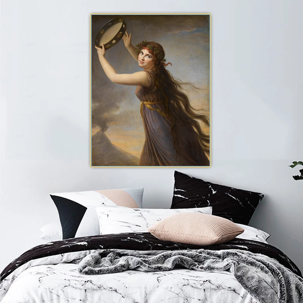 

E.Vigee Lebrun"Lady Hamilton"Canvas Oil Painting Famous Artwork Wall Aesthetic Backdrop Home Room Interior Decoration