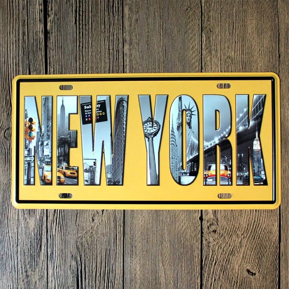 

Design New York Tin Metal Sign Wall Art | Thick Tinplate Print Poster Wall Decoration