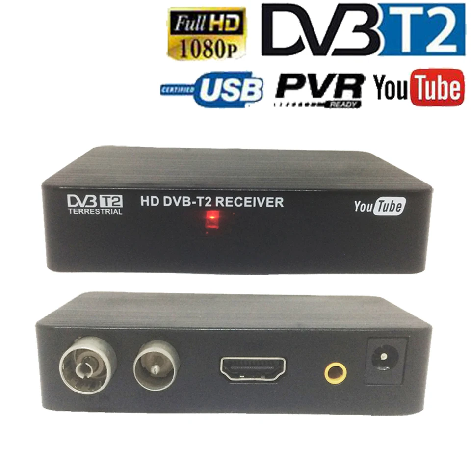 Мини HD DVB-T2 DVBT2 цифровой наземный приемник приставка мультимедийный плеер H.264/MPEG-4 совместимый DVB-T DVB T2 для ТВ HD tv