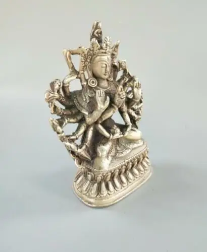 

Chinese archaize white copper thousand-hand guanyin crafts statue