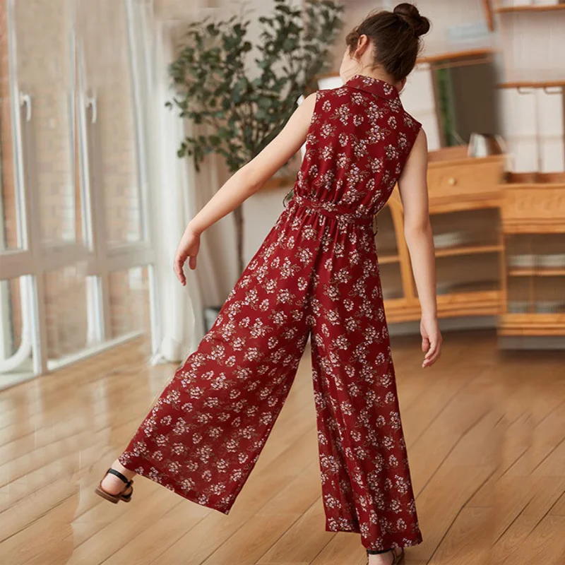

2021 New fashion girls wide leg pants + shirt two-piece set casual girl suit