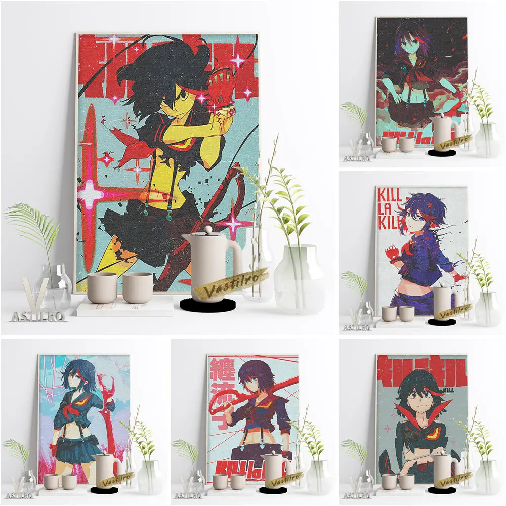

Kill La Kill Japan Fantasy Adventure Comic Poster Cartoon Anime Character Wall Picture Children Room Wall Decor Otaku Gift Idea