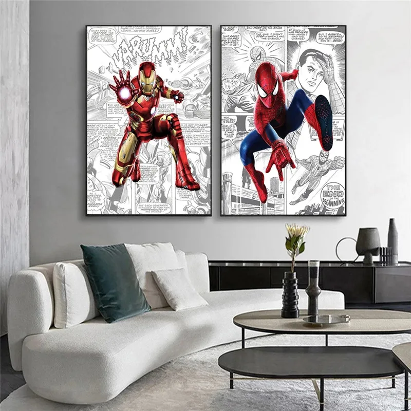Капитан Америка &quotЧеловек-паук&quot Плакаты и принтом Мстители из комиксов Marvel