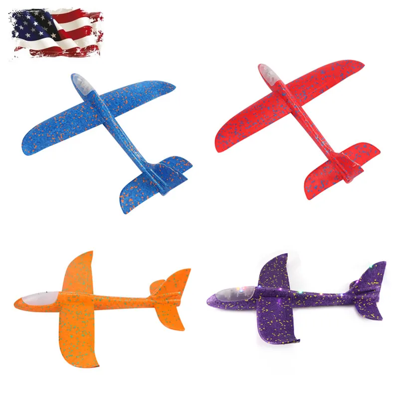 

Big LED Hand Launch Throwing Airplane Glider Aircraft Inertial Foam EPP Toy Children Plane Model Outdoor Throw The Plane Toy