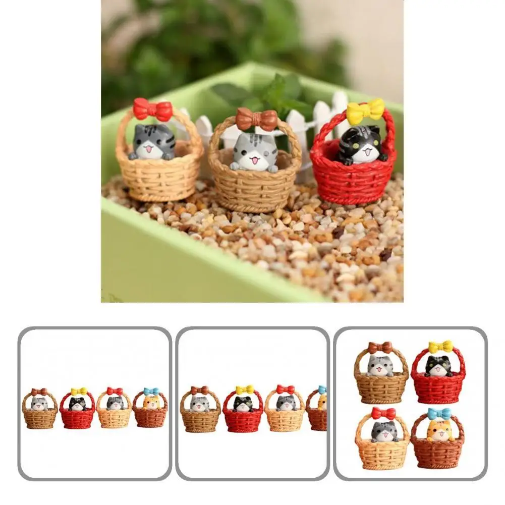 

Great Cat Small Statue Ornamental Resin Cake Toppers Cat Animals Figurines Kitten Ornament Cat Decor 4Pcs/Set