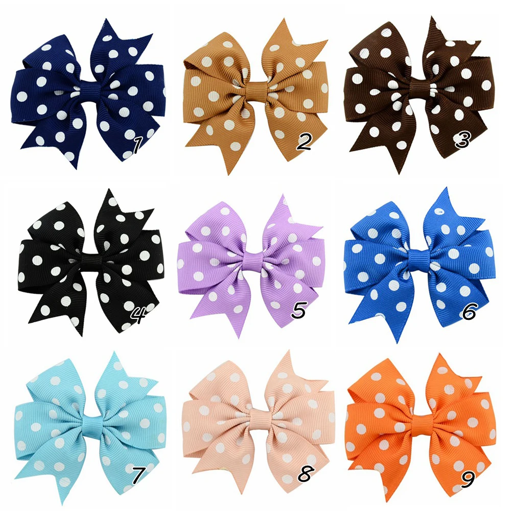 20 штук с узором в горошек и бантом из ленты грогрен разноцветный ласточкиным