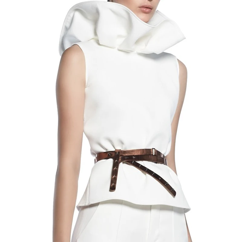 INDRESSME 2020 летние новые коллекции с оборками и вырезом без рукавов Модные женские