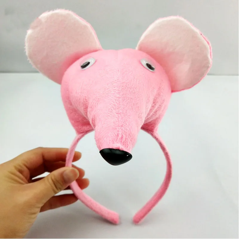 Halloween white grey pink Rat Mouse Headband Tail Animal Costume Cosplay Performance Accessories Children Birthday Party prop |