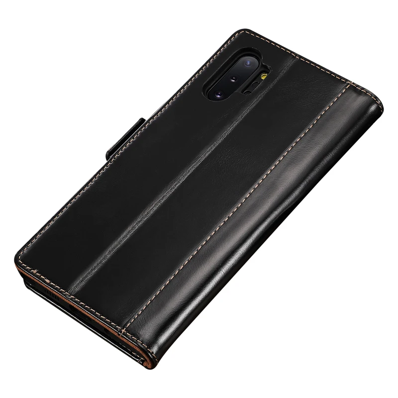 Для samsung Galaxy Note10 флип-кейс из натуральной кожи деловой бумажник oil Wax Подставка Крышка смартфона для samsung Note10 Plus