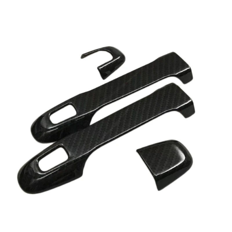 carbon fiber style car front and rear outside door shake handshandle cover accessories for 2016 2017 2018 Toyota C-HR CHR | Автомобили и