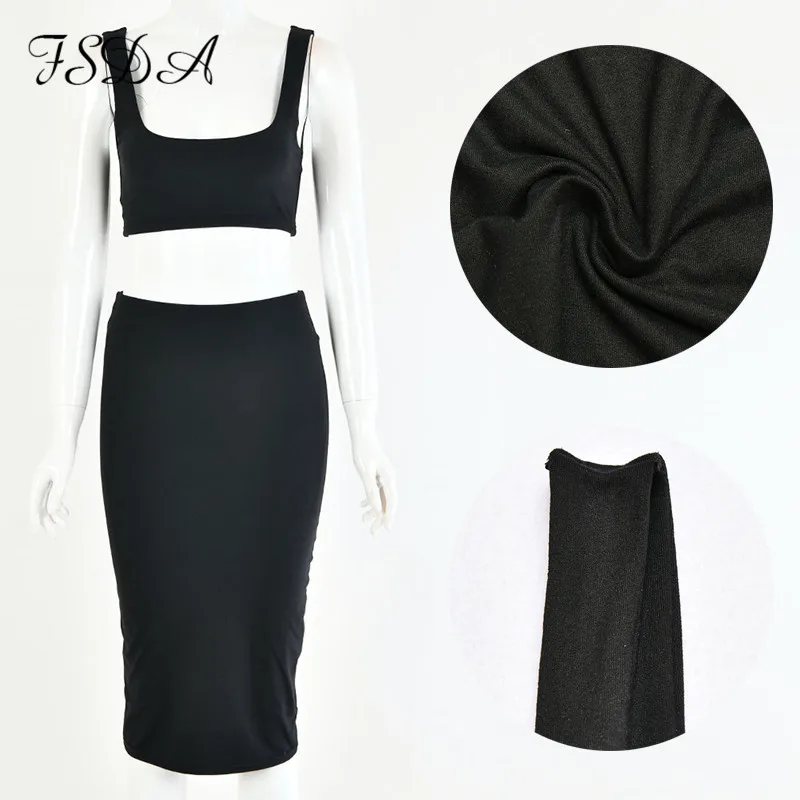 Женский комплект из двух предметов FSDA белый укороченный топ без рукавов с